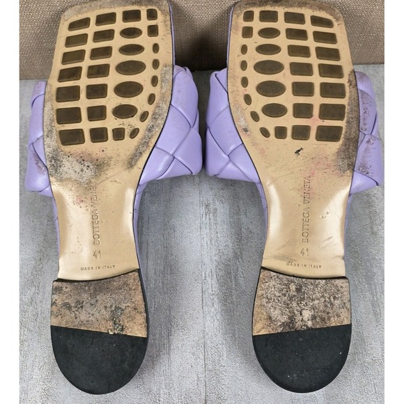Bottega Veneta Lido Flat Quilted Square Wisteria Purple Sandals Sz 41 (US 10.5) - Picture 13 of 13